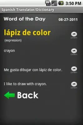 Talking Translator/Dictionary android App screenshot 1